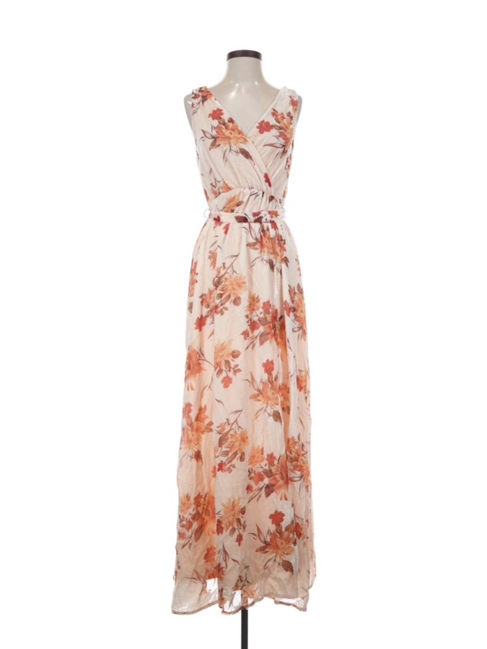 Baltic Born Cream Maxi Dress with Orange Floral Print